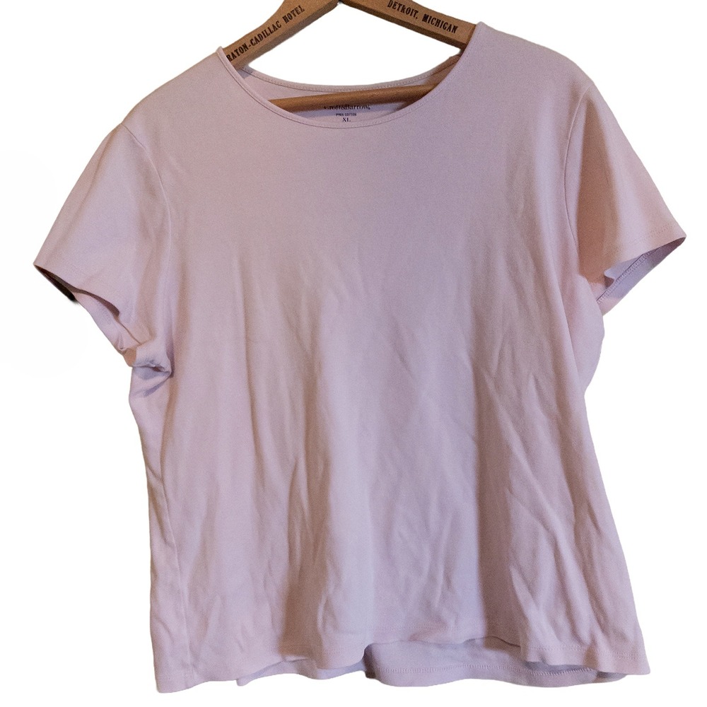 Croft & Barrow 100% Pima Cotton Short Sleeve T-Shirt Light Dust Pink Womens XL